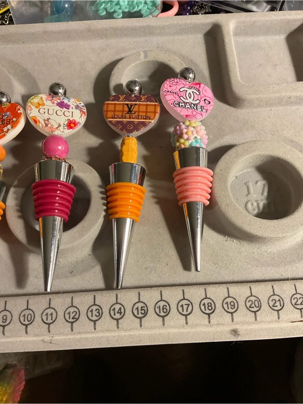 Designer-Inspired Pink Wine Stopper Set